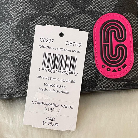 NWT Coach 3 in 1 Men Wallet in Colorblock Signature canvas. with patch - Picture 2 of 6